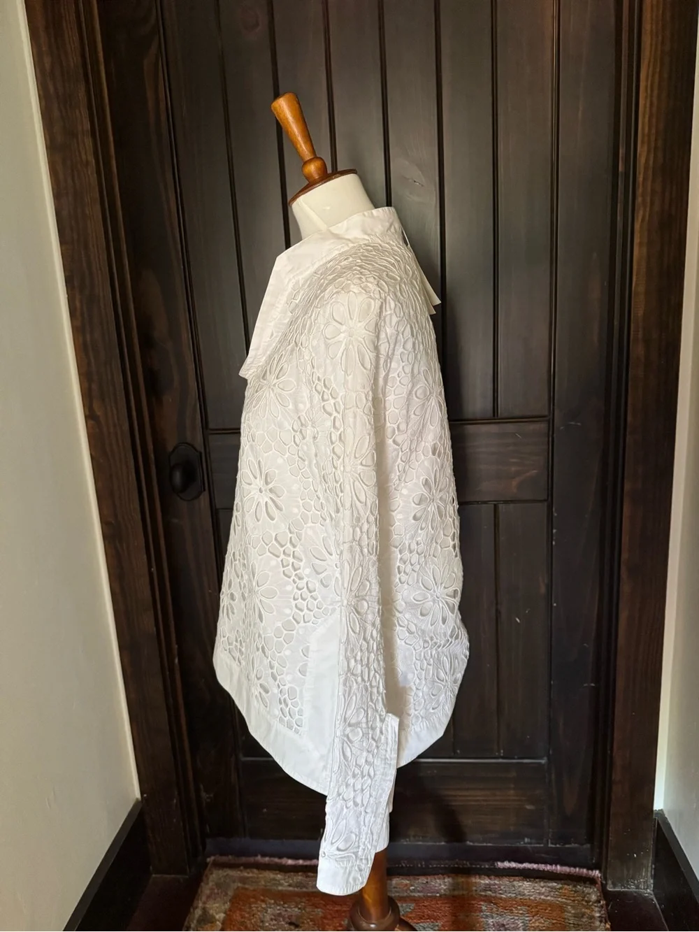 Tory Burch White Floral Eyelet Tunic Top